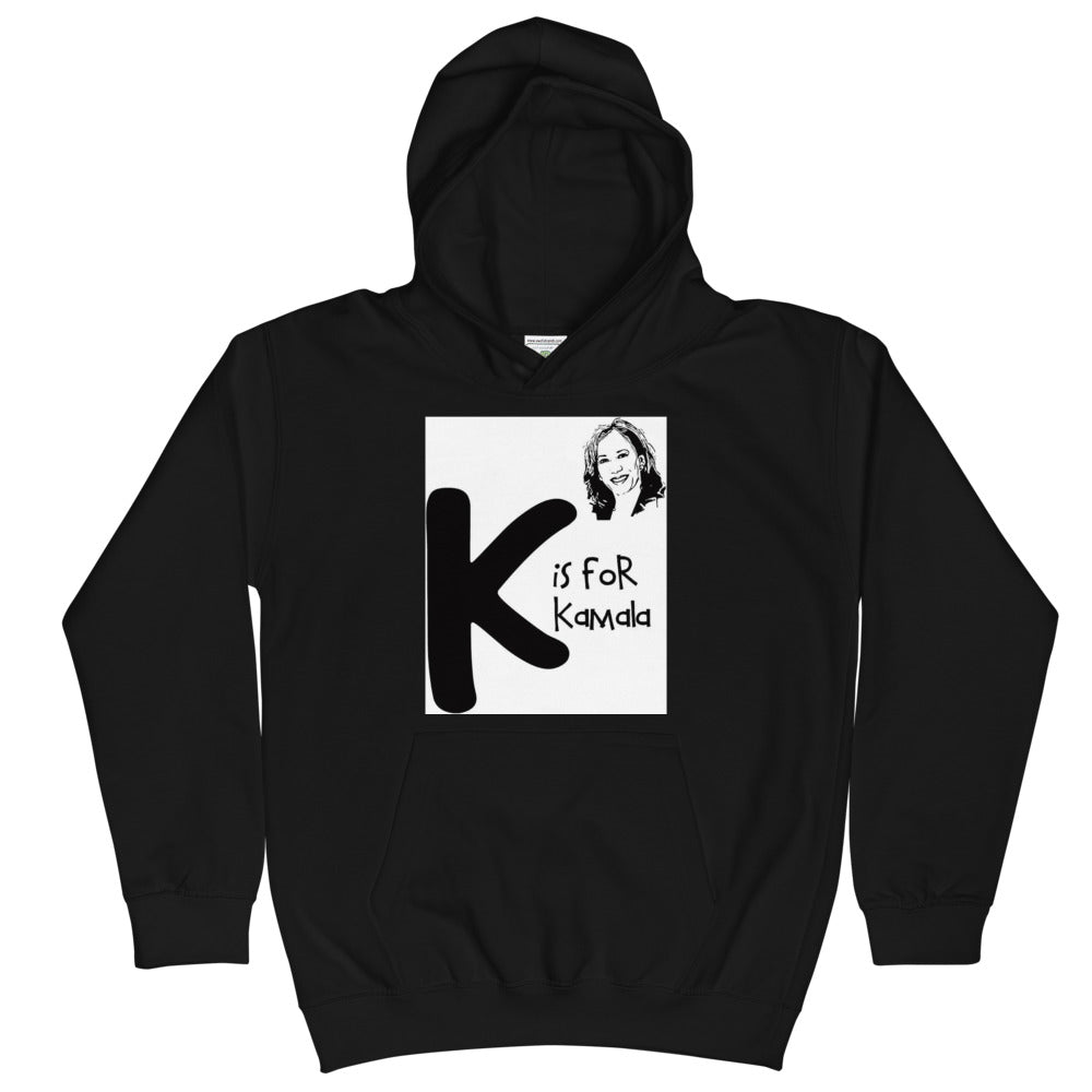 K is for Kamala Youth Black Hoodie