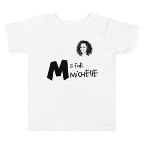 M is for Michelle Toddler White Sleeve Tee